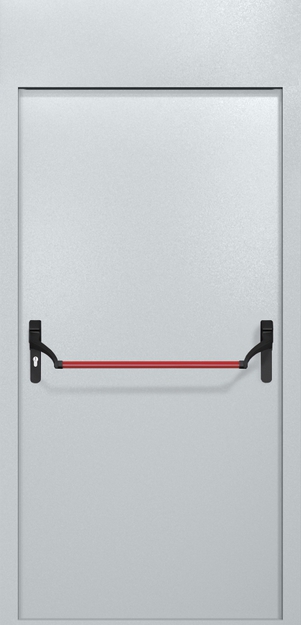 Однопольная противопожарная дверь EI-60 с верхней вставкой и ручкой «Антипаника», окрас по RAL