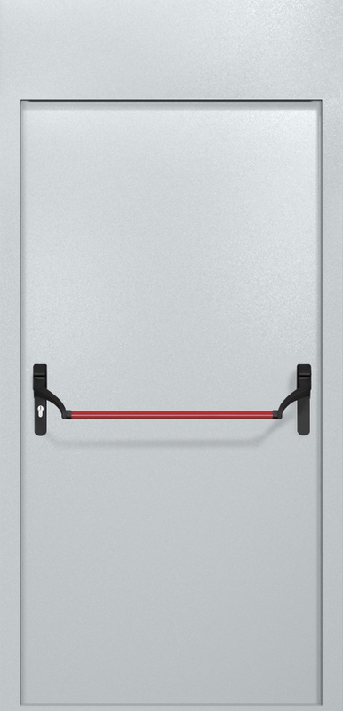 Однопольная противопожарная дверь EI-60 с верхней вставкой и ручкой «Антипаника», окрас по RAL