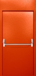 Однопольная противопожарная дверь EI-60 с верхней вставкой и ручкой «Антипаника», окрас по RAL 3003