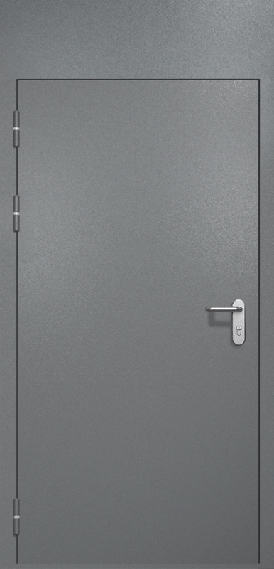 Однопольная противопожарная дверь EI-60 с верхней вставкой, окрас по RAL 7001
