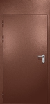 Однопольная противопожарная дверь EI-60 с верхней вставкой и ручкой «Антипаника», окрас по RAL 8016