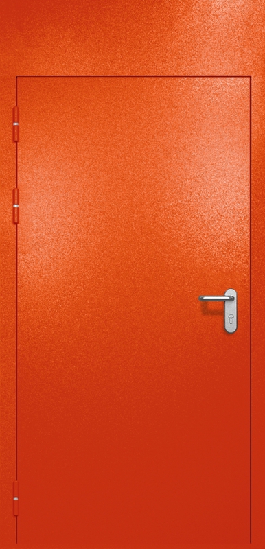 Однопольная противопожарная дверь EI-60 с верхней вставкой, окрас по RAL 3003 Однопольная противопожарная дверь EI-60 с верхней вставкой, окрас по RAL 3003