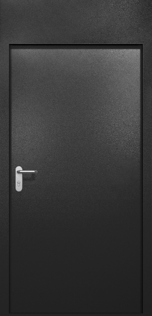 Однопольная противопожарная дверь EI-60 с верхней вставкой, окрас по RAL 9004