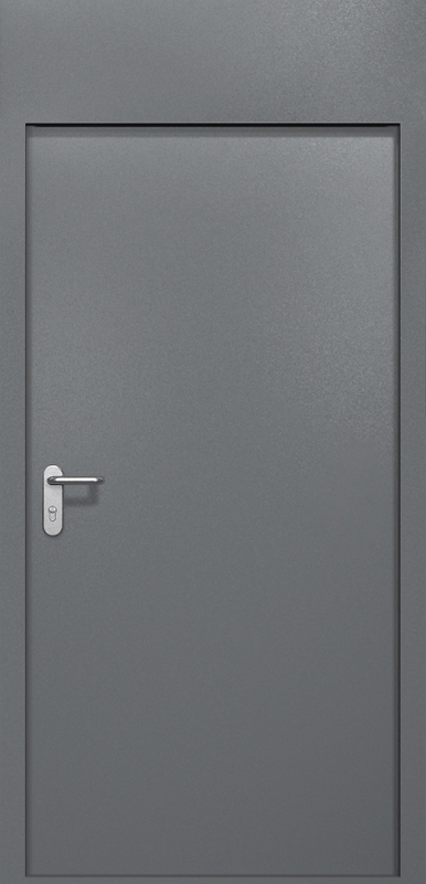 Однопольная противопожарная дверь EI-60 с верхней вставкой, окрас по RAL 7001