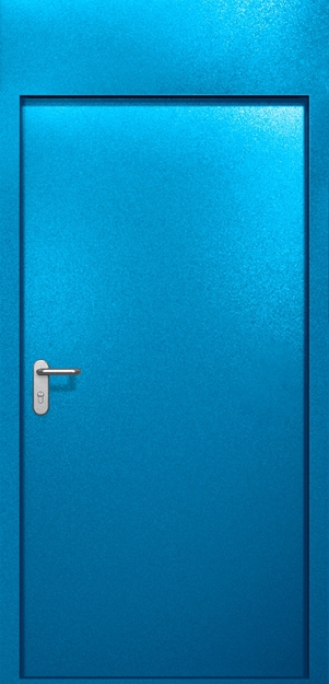 Однопольная противопожарная дверь EI-60 с верхней вставкой, окрас по RAL 5002