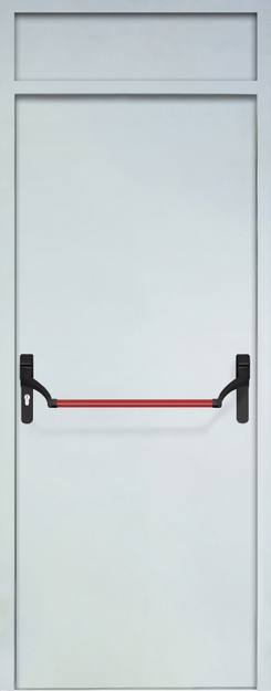Однопольная противопожарная дверь EI-60 с верхней вставкой и ручкой «Антипаника», окрас по RAL Однопольная противопожарная дверь EI-60 с верхней вставкой и ручкой «Антипаника», окрас по RAL