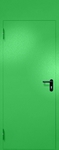 Однопольная противопожарная дверь EI-60 с верхней вставкой и ручкой «Антипаника», окрас по RAL 6037