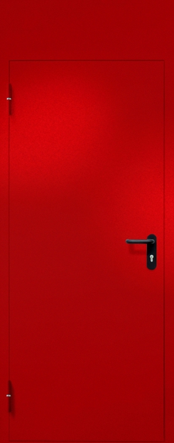 Однопольная противопожарная дверь EI-60 с верхней вставкой и ручкой «Антипаника», окрас по RAL 3003 Однопольная противопожарная дверь EI-60 с верхней вставкой и ручкой «Антипаника», окрас по RAL 3003