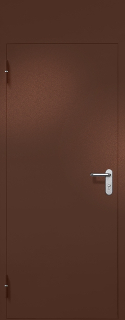 Однопольная противопожарная дверь EI-60 с верхней вставкой и ручкой «Антипаника», окрас по RAL 8016
