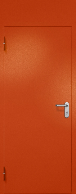 Однопольная противопожарная дверь EI-60 с верхней вставкой и ручкой «Антипаника», окрас по RAL 3003