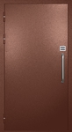 Однопольная техническая дверь с ручкой-скобой и кодовым замком, окрас по RAL 8016