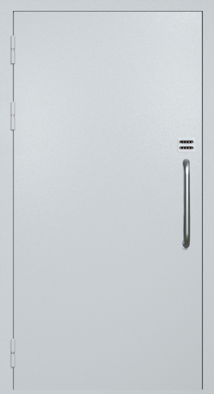 Однопольная техническая дверь с ручкой-скобой и кодовым замком, окрас по RAL