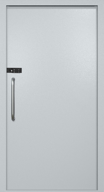 Однопольная техническая дверь с ручкой-скобой и кодовым замком, окрас по RAL
