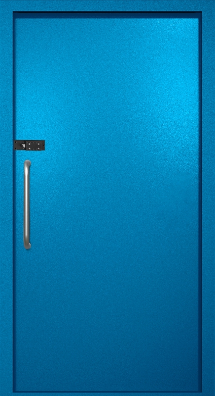 Однопольная техническая дверь с ручкой-скобой и кодовым замком, окрас по RAL 5002