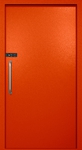 Однопольная техническая дверь с ручкой-скобой и кодовым замком, окрас по RAL 3003