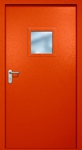 Однопольная противопожарная дверь EI-60 с квадратным стеклопакетом, окрас по RAL 3003