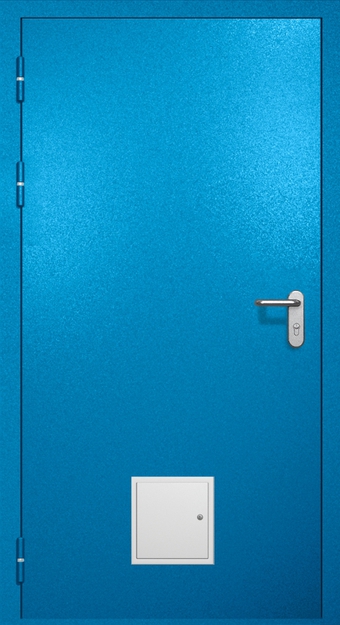 Однопольная противопожарная дверь EI-60 со стыковочным узлом снизу, окрас по RAL 5002