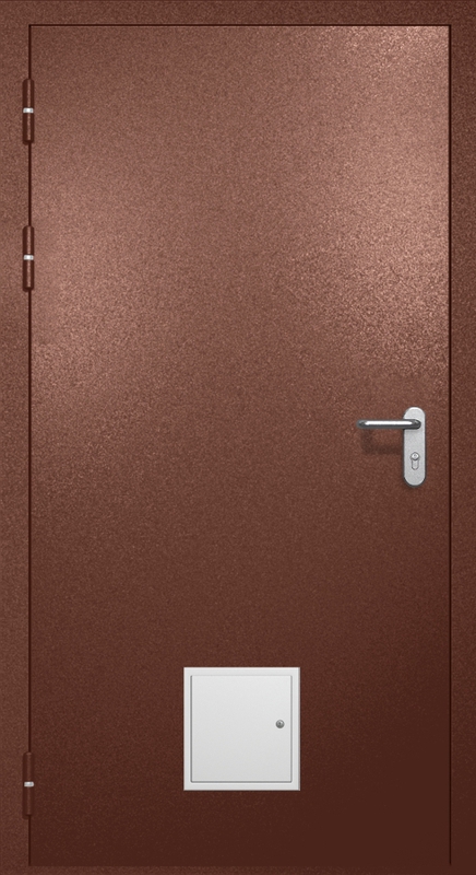 Однопольная противопожарная дверь EI-60 со стыковочным узлом снизу, окрас по RAL 8016