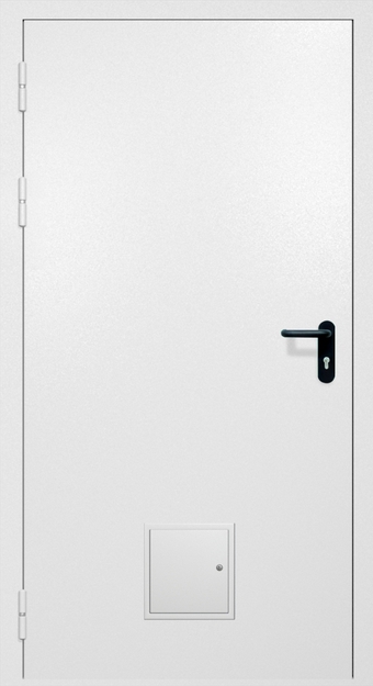 Однопольная противопожарная дверь EI-60 со стыковочным узлом снизу, окрас по RAL 9003 Однопольная противопожарная дверь EI-60 со стыковочным узлом снизу, окрас по RAL 9003