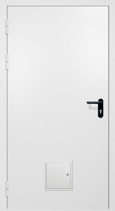 Однопольная противопожарная дверь EI-60 со стыковочным узлом снизу, окрас по RAL 9003