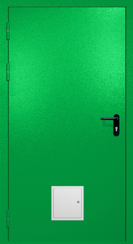 Однопольная противопожарная дверь EI-60 со стыковочным узлом снизу, окрас по RAL 6037