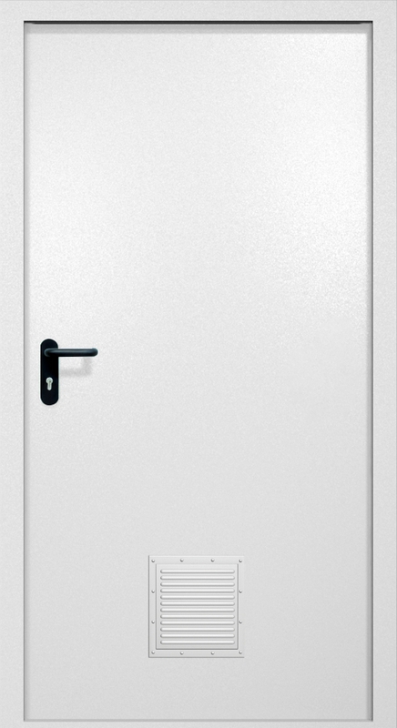 Однопольная противопожарная дверь EI-60 со стыковочным узлом снизу, окрас по RAL 9003
