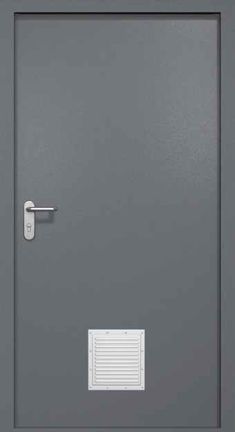 Однопольная противопожарная дверь EI-60 со стыковочным узлом снизу, окрас по RAL 7001