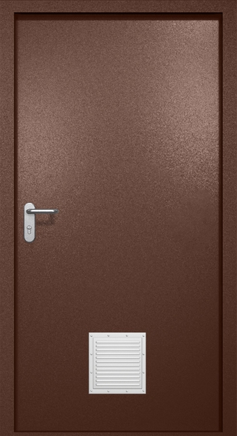 Однопольная противопожарная дверь EI-60 со стыковочным узлом снизу, окрас по RAL 8016