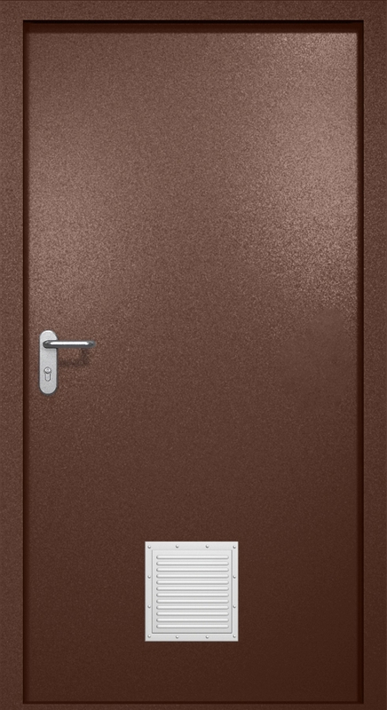 Однопольная противопожарная дверь EI-60 со стыковочным узлом снизу, окрас по RAL 8016