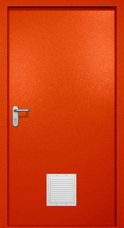 Однопольная противопожарная дверь EI-60 со стыковочным узлом снизу, окрас по RAL 3003 Однопольная противопожарная дверь EI-60 со стыковочным узлом снизу, окрас по RAL 3003