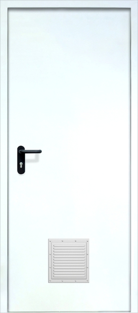 Однопольная противопожарная дверь EI-60 со стыковочным узлом снизу, окрас по RAL 9003