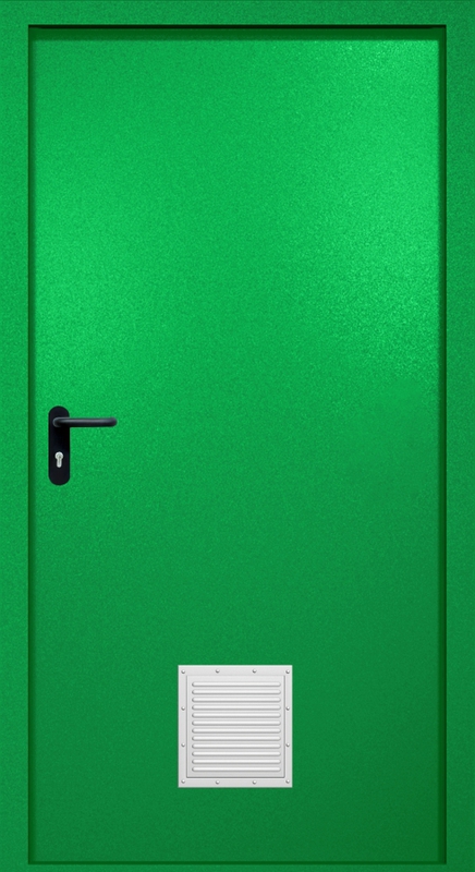 Однопольная противопожарная дверь EI-60 со стыковочным узлом снизу, окрас по RAL 6037