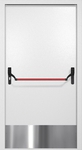 Однопольная противопожарная дверь EI-60 с отбойником и ручкой «Антипаника», окрас по RAL 9003