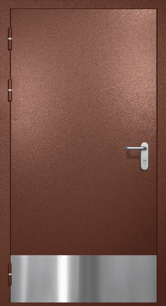 Однопольная противопожарная дверь EI-60 с отбойником, окрас по RAL 8016