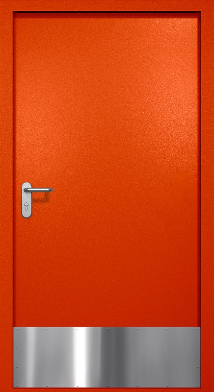 Однопольная противопожарная дверь EI-60 с отбойником, окрас по RAL 3003 Однопольная противопожарная дверь EI-60 с отбойником, окрас по RAL 3003
