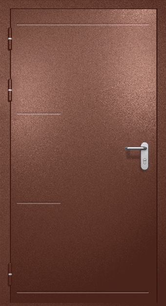 Однопольная противопожарная дверь EI-60 с рисунком на металле, окрас по RAL 8016 Однопольная противопожарная дверь EI-60 с рисунком на металле, окрас по RAL 8016