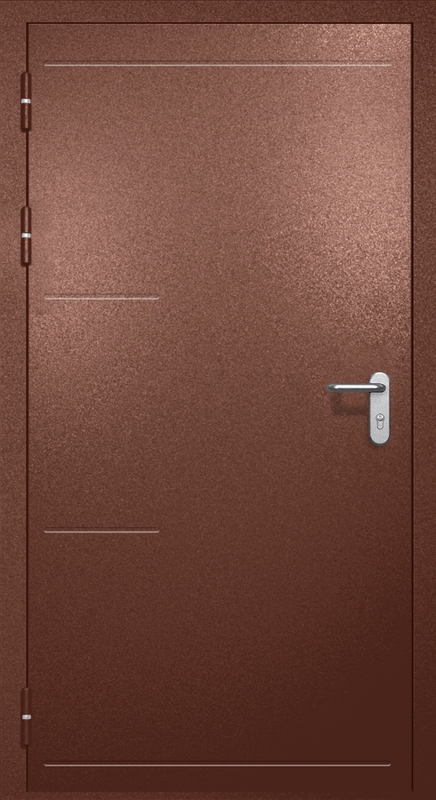 Однопольная противопожарная дверь EI-60 с рисунком на металле, окрас по RAL 8016