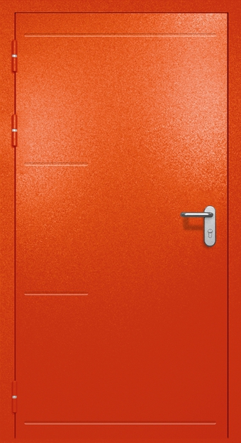 Однопольная противопожарная дверь EI-60 с рисунком на металле, окрас по RAL 3003 Однопольная противопожарная дверь EI-60 с рисунком на металле, окрас по RAL 3003