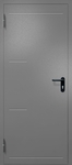 Однопольная противопожарная дверь EI-60 с рисунком на металле, окрас по RAL 7001