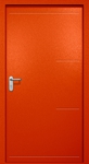 Однопольная противопожарная дверь EI-60 с рисунком на металле, окрас по RAL 3003