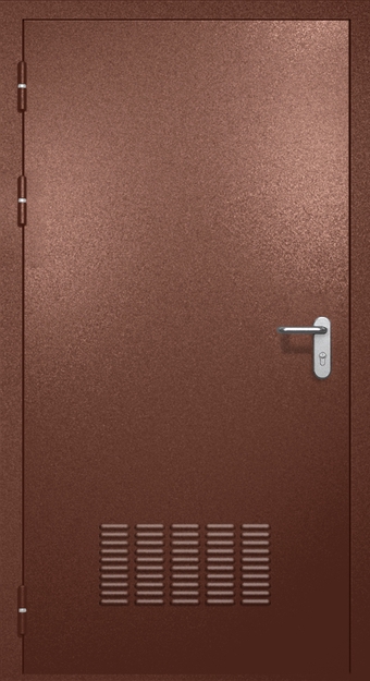 Однопольная противопожарная дверь EI-60 с вентиляцией, окрас по RAL 8016