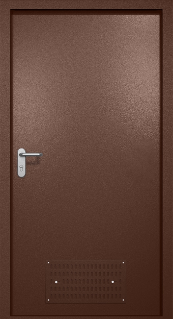 Однопольная противопожарная дверь EI-60 с вентиляцией, окрас по RAL 8016