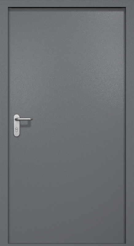 Однопольная противопожарная дверь EI-60, окрас по RAL 7001 Однопольная противопожарная дверь EI-60, окрас по RAL 7001