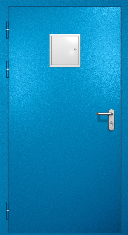 Однопольная противопожарная дверь EI-60 со стыковочным узлом сверху, окрас по RAL 5002