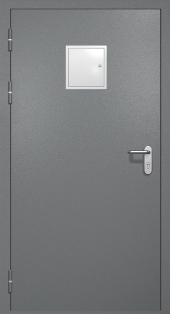 Однопольная противопожарная дверь EI-60 со стыковочным узлом сверху, окрас по RAL 7001