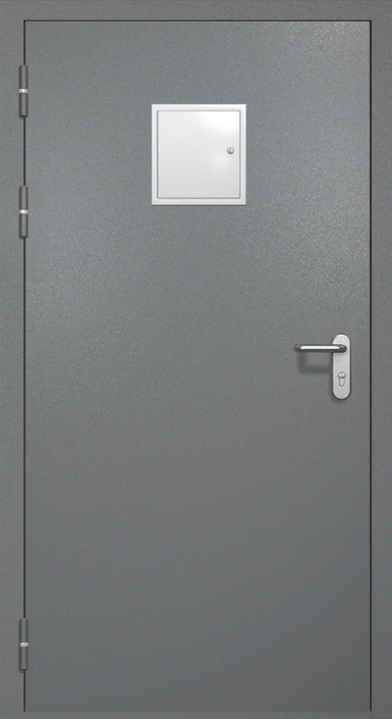 Однопольная противопожарная дверь EI-60 со стыковочным узлом сверху, окрас по RAL 7001