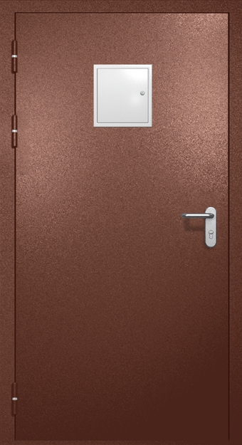 Однопольная противопожарная дверь EI-60 со стыковочным узлом сверху, окрас по RAL 8016