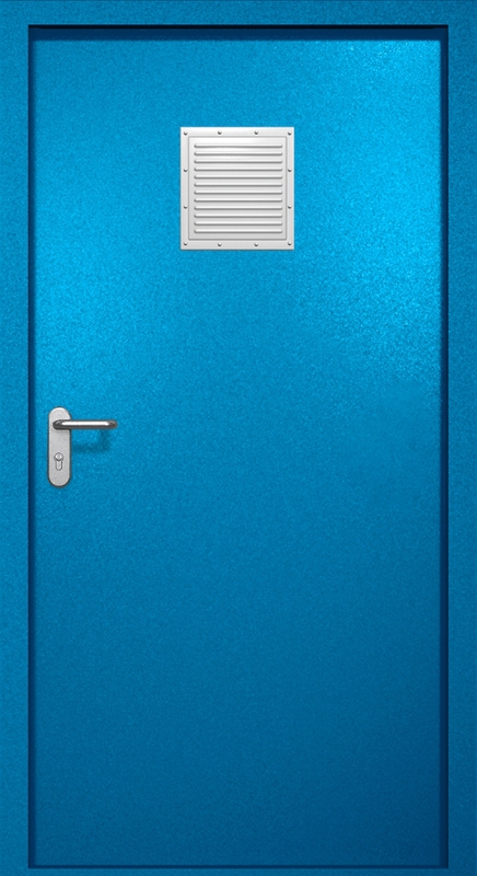 Однопольная противопожарная дверь EI-60 со стыковочным узлом сверху, окрас по RAL 5002