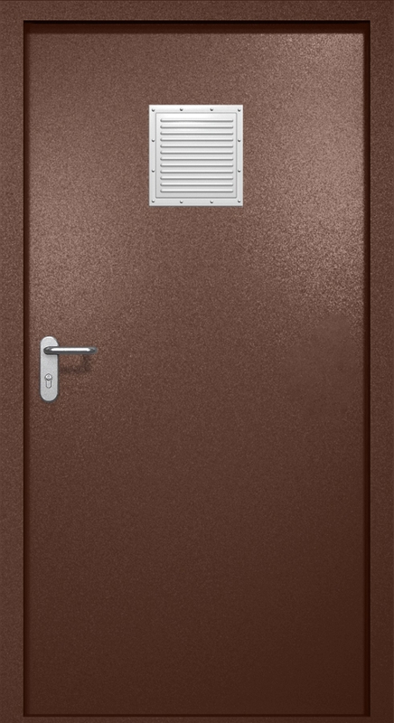 Однопольная противопожарная дверь EI-60 со стыковочным узлом сверху, окрас по RAL 8016