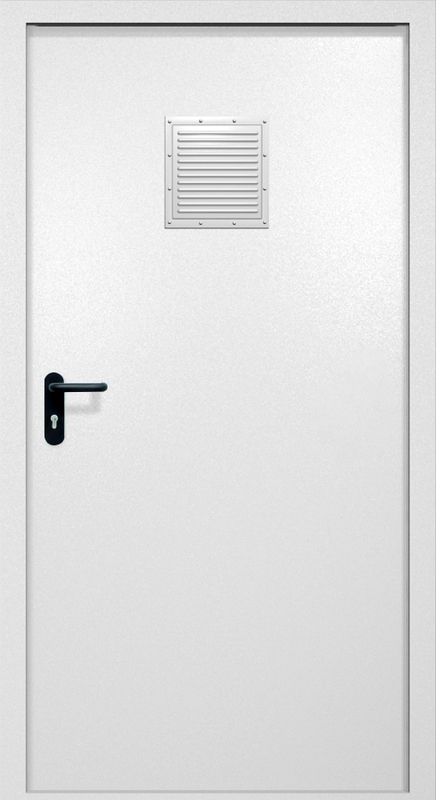 Однопольная противопожарная дверь EI-60 со стыковочным узлом сверху, окрас по RAL 9003